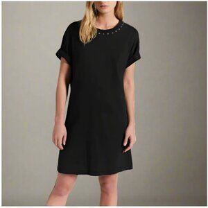Current Elliott T Shirt Mini Dress Extra Small Black Cotton Studded Crewneck